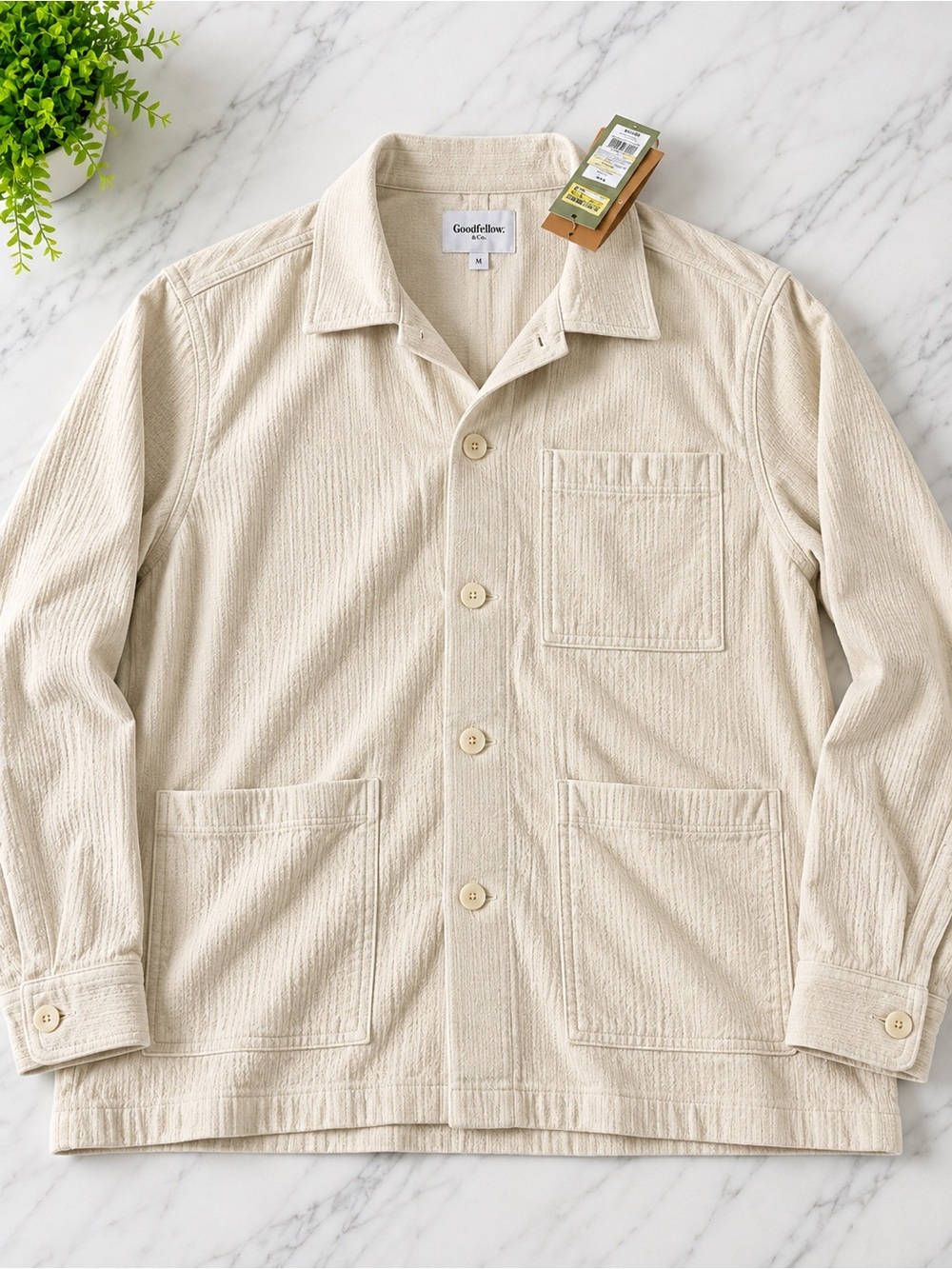 Goodfellow & Co Cream Lightweight Work Jacket